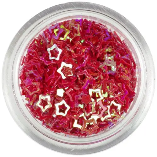 Ozdoba na nechty - tmavočervená hviezdička