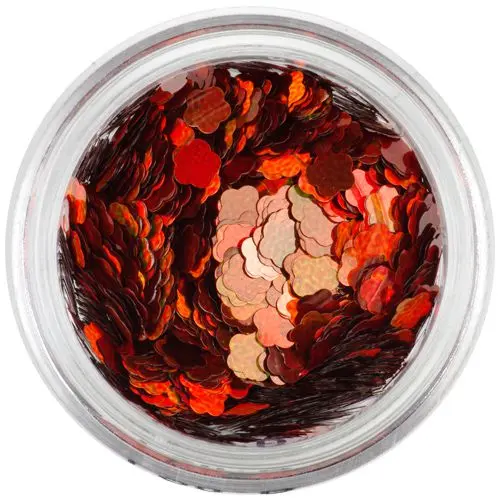 Oranžovočervené nail art kvietky