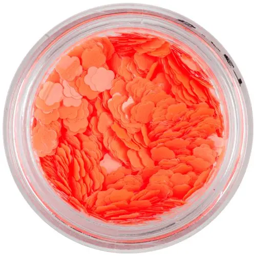 Neónovo oranžové nail art kvietky