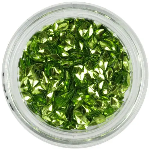 Ozdobné konfety - zelenozlaté 3D diamanty