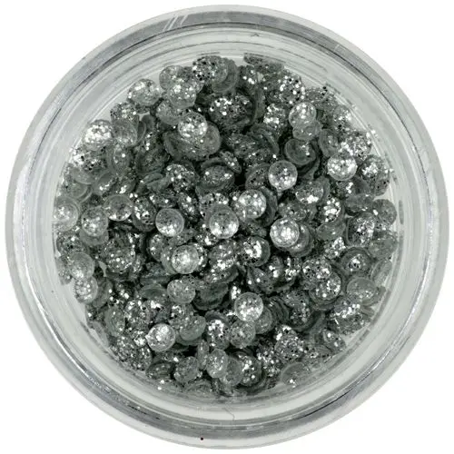 3D mušľa - strieborná, trblietavá