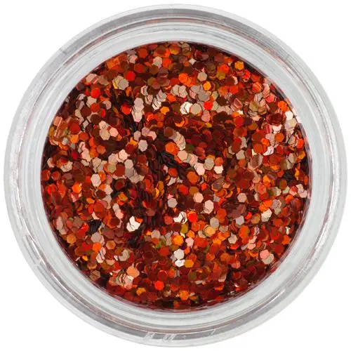 Holografický oranžovočervený šesťhran, 1mm