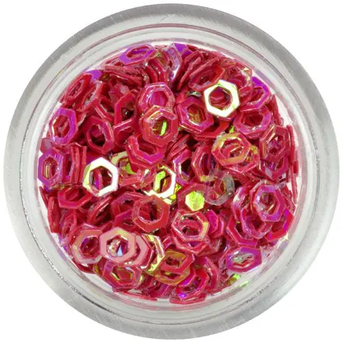 Ozdoba - tmavočervený šesťhran, obrys