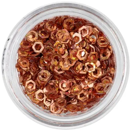 Hologramová ozdoba - medený šesťhran, obrys