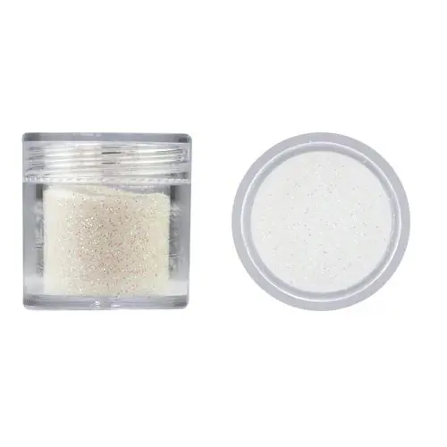 Dekoračné nitky 10g - biele so zeleným odleskom