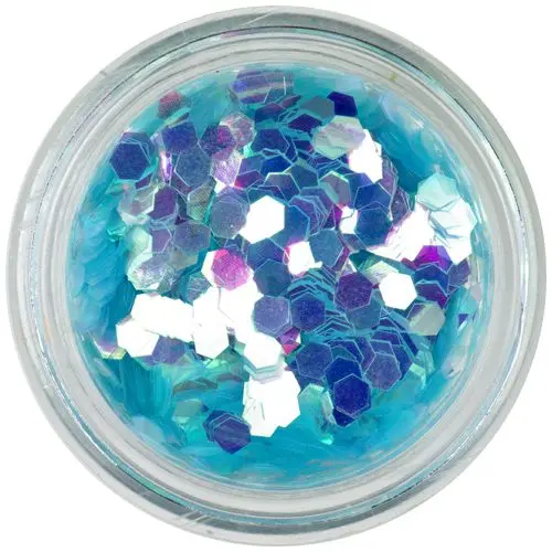 Svetlomodré konfety - šesťhrany aquaelements
