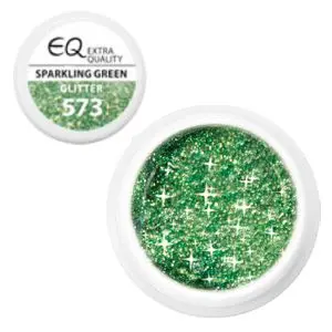 573 Glitter – Sparkling Green, farebný UV gél 5g