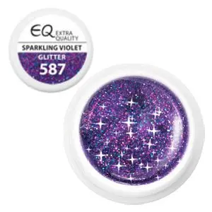 Farebný UV gél na nechty – 587 Glitter - Sparkling Violet 5g