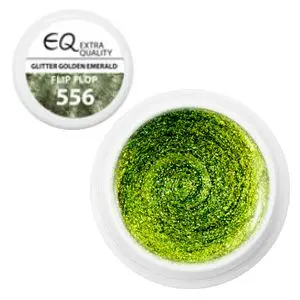 Farebný 5g UV gél na nechty – 556 Flip Flop - Glitter Golden Emerald