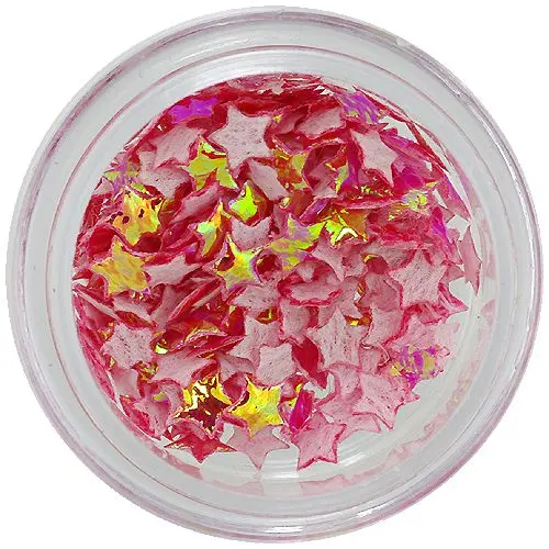 Červené opálové ozdoby na nechty - látkové hviezdičky