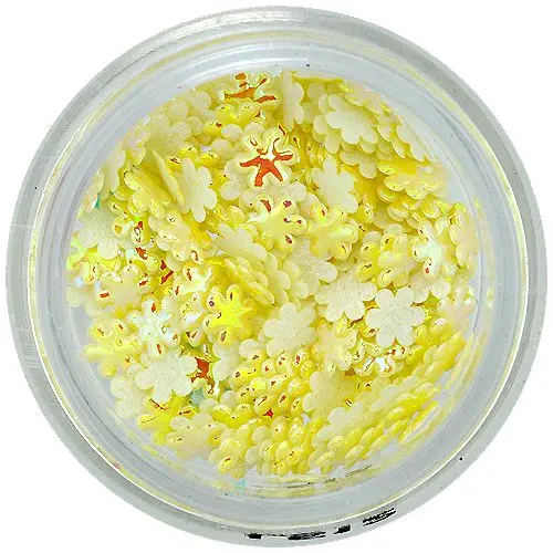 3D kvietky – perleťovo žlté