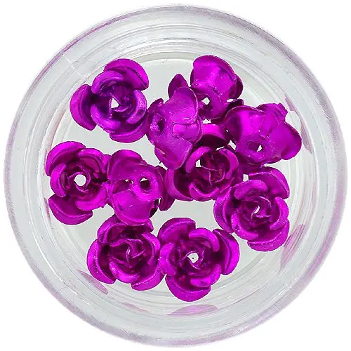 Keramické nechtové ozdoby, 10ks - ružovo-cyklámenové