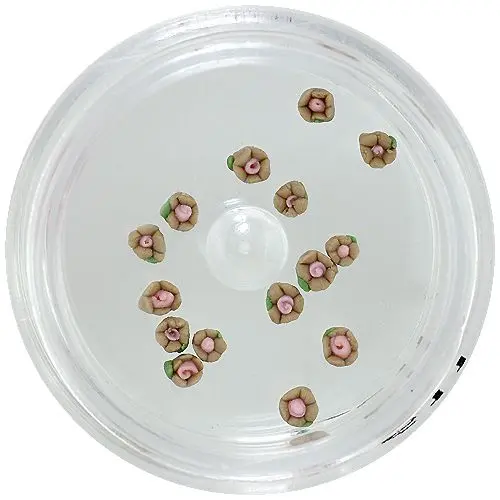 Svetlohnedé akrylové kvietky na zdobenie nechtov