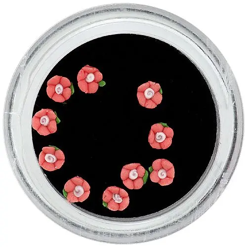 Ružové ozdoby na nechty - akrylové kvietky