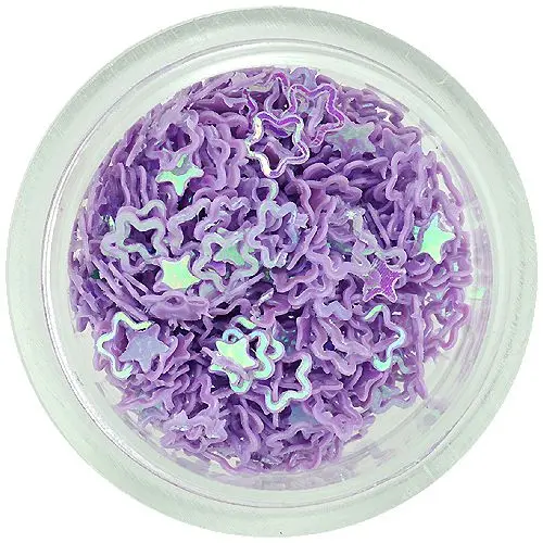 Fialové kvietky na nechty - obrysy