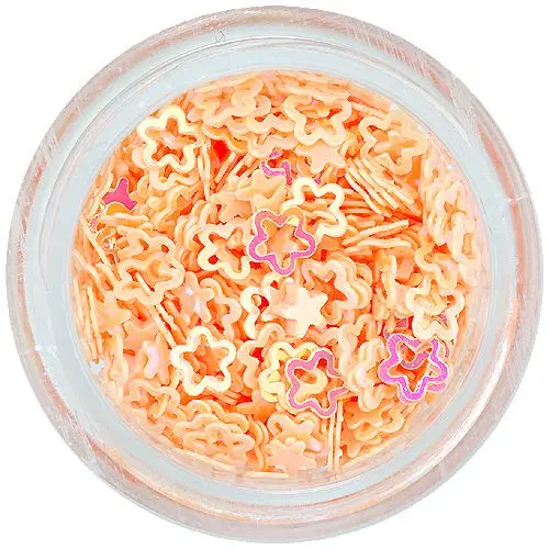 Svetlooranžové kvietky na nechty - obrysy