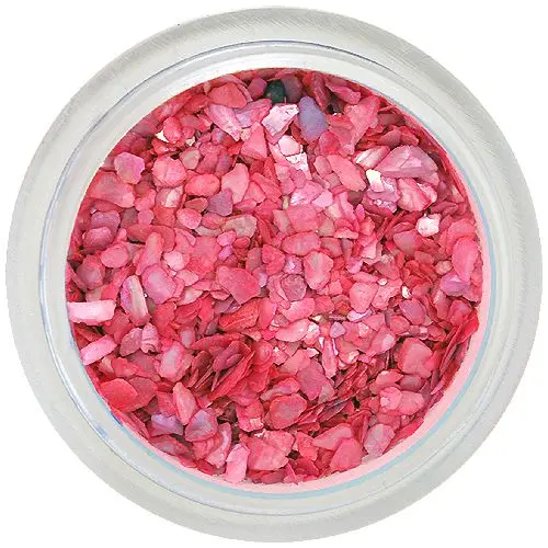 Dekorácia na nechty koralovočervenej farby - nepravidelné úlomky