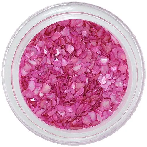 Tmavoružová dekorácia na nechty - nepravidelné úlomky