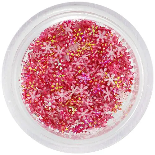 Nail art ozdoby - červené látkové kvietky, malé