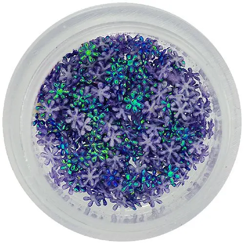 Nail art ozdoby - tmavofialové látkové kvietky, malé