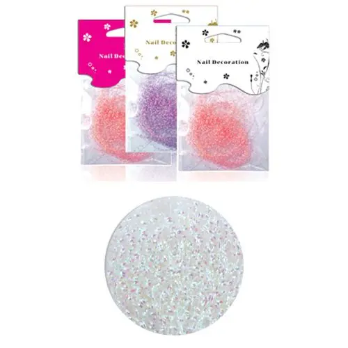 Ozdobné nitky v sáčku - perleťovo biele, hologram