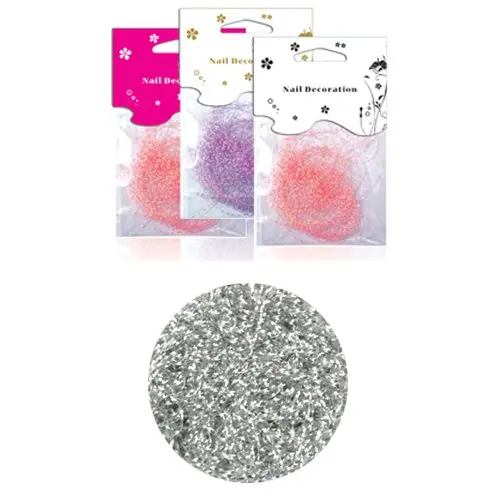 Ozdoba na nechty, v sáčku - strieborné nitky