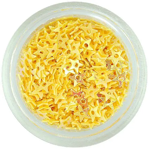 Hviezdičky s dierkou na zdobenie nechtov - žlté