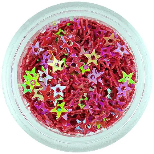 Hviezdičky s dierkou na zdobenie nechtov - červené