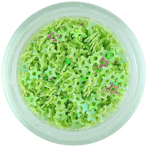 Hviezdičky s dierkou na zdobenie nechtov - zelené