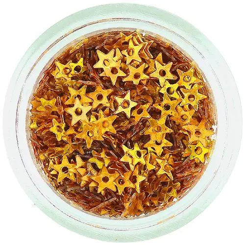 Hviezdičky s dierkou - zlaté, hologramové