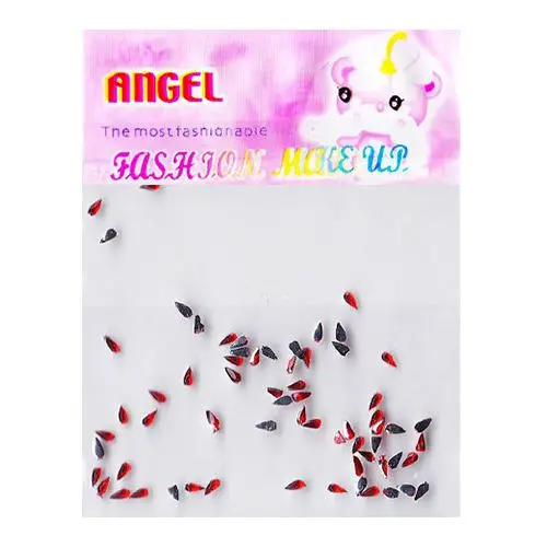 Červené kamienky na zdobenie nechtov v sáčku - slzy, 50ks