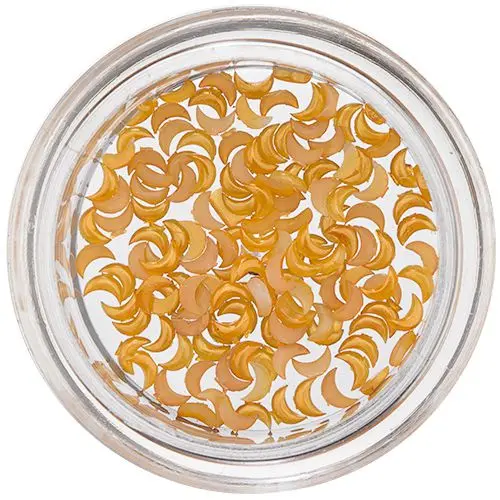 Mesiačiky na zdobenie nechtov - oranžovo-žlté, perleť