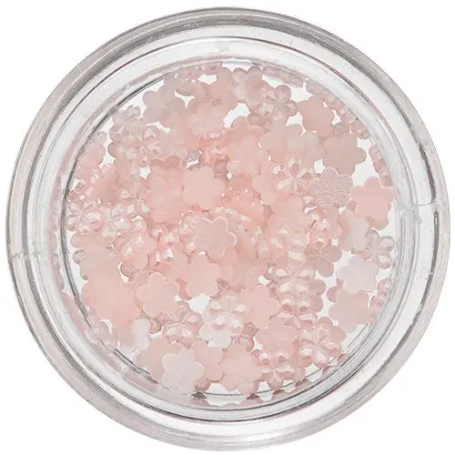 Perleťové ozdoby v tvare malého kvietka - jemne ružové