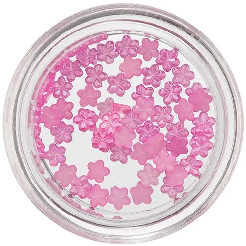 Perleťové malé kvietky na nechty - ružové