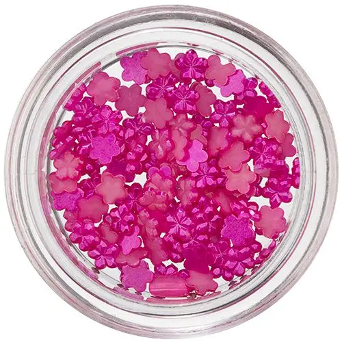 Perleťové malé kvietky na nechty - cyklámenové