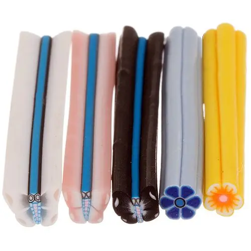 Motýľ a kvet - Fimo ozdobné tyčinky, 5ks