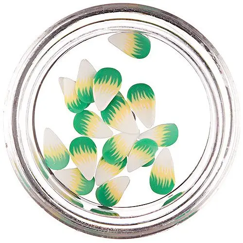 Bielo - žlto - zelené fimo slzičky - narezané