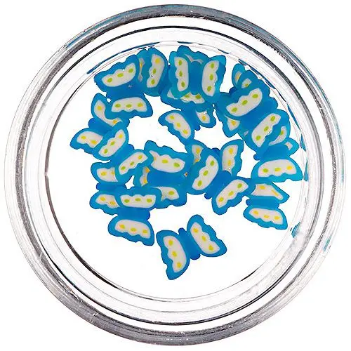 Fimo motýle - tyrkysovo - biele, narezané