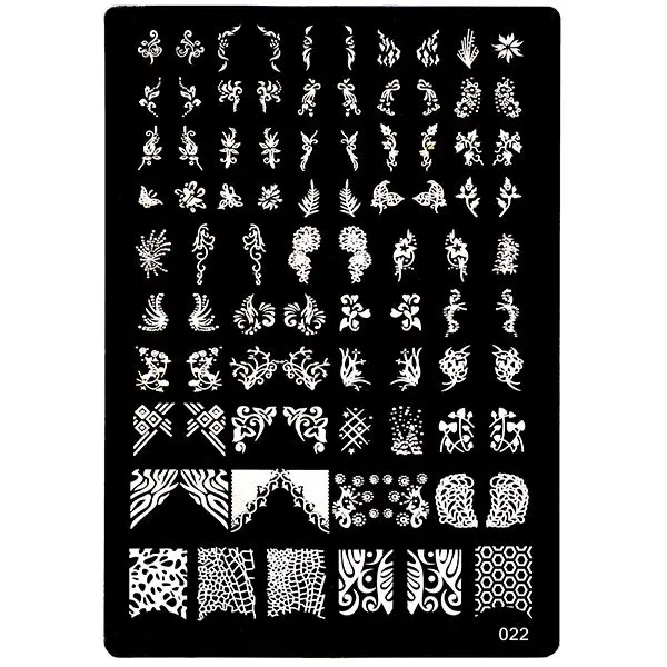 Kovová doštička XL na zdobenie nechtov pečiatkovaním, 022